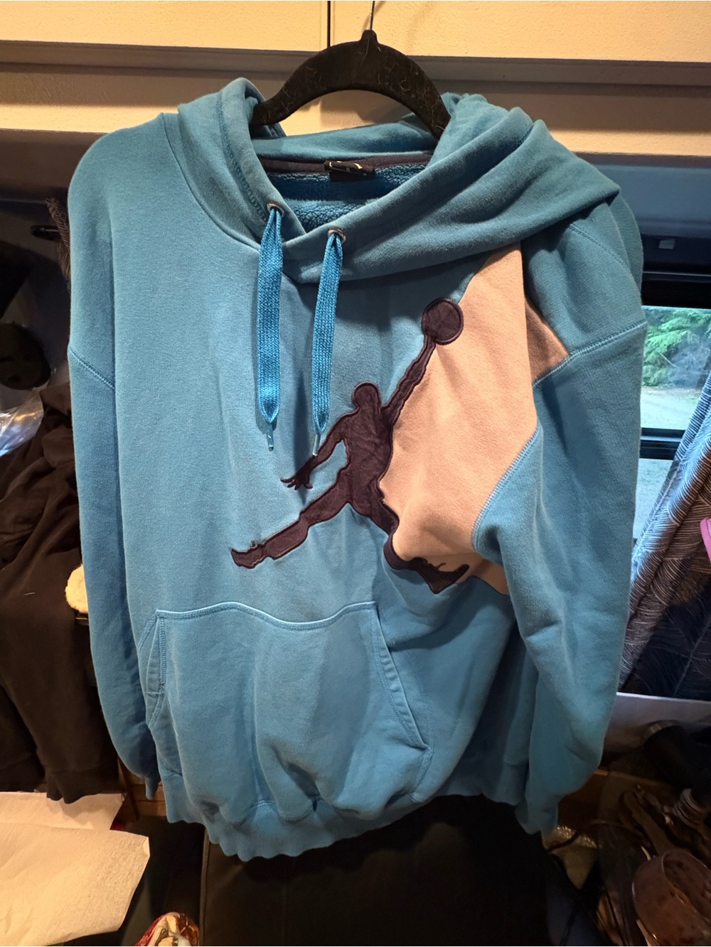 Vintage Jordan Blue Pullover Hoodie with Jumpman mens size L